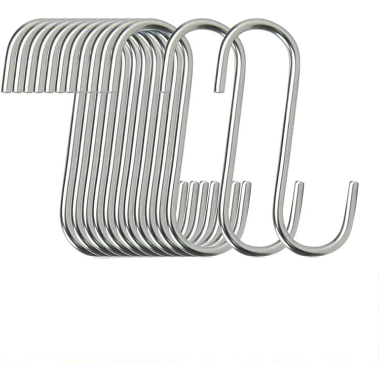 20-Pack S Hooks - Stainless Steel Heavy Duty S Hooks for Hanging pots,  Pans, Plants, Coffee Mugs, Towels in Kitchen and Bathroom, Coat, Bag, Work  Shop, Perfect Rack Hooks 