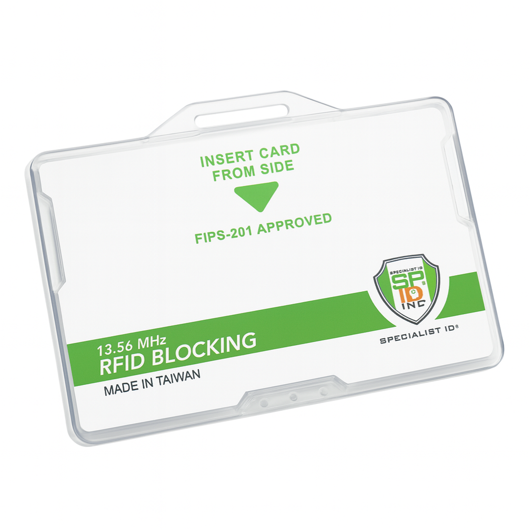 Bulk 20 Pack - SPECIALIST ID Horizontal RFID Blocking Badge Holder - Secure Dual ID Protector for CAC, TWIC, PIV, HSPD-12 Smart Cards - Durable Hard Plastic 2 Card Shielded Holder - RFID Case
