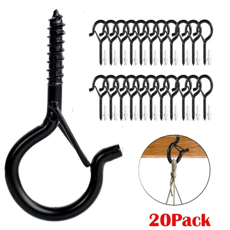 20 Pack Screw Hooks for Outdoor String Lights, Outdoor Hooks for Light Eye Hooks  Screw in Cup Hooks Ceiling Hooks 