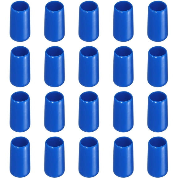 20 Pack Screw Thread Protector Cover Rubber End Caps, [for Screw, Bolt, Rod Cap] - 3/8 inch(9.5mm) Inner Dia/Blue