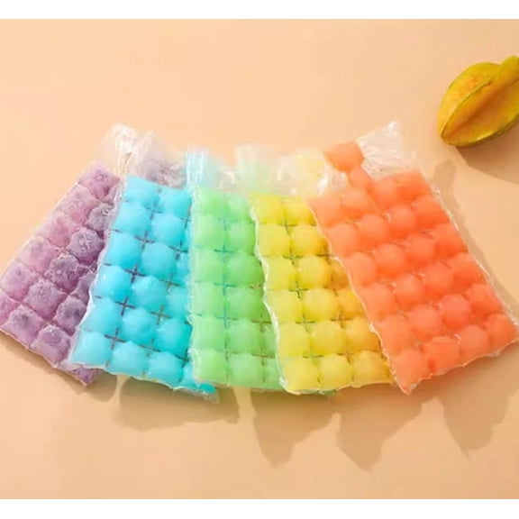20-Pack Self-Sealing Ice Bags with Lid - Durable Food-Grade Silicone Ice Cube Mold for Home Use