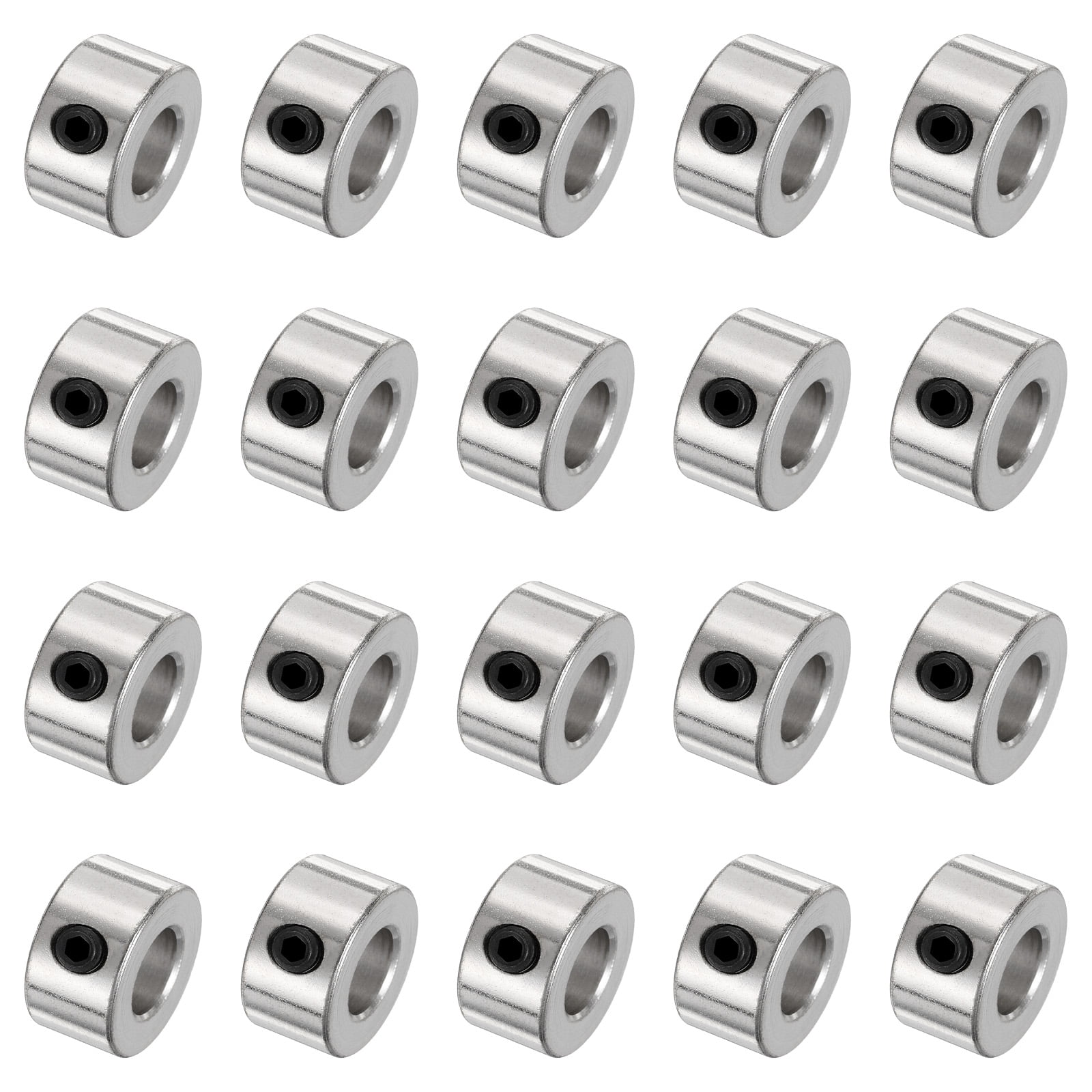 20 Pack Set Screw Collars 12mm Bore Shaft Collars, 18mm OD, 12mm Width, Drill Stop Collar, Carbon Steel