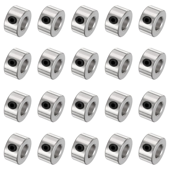 20 Pack Set Screw Collars 12mm Bore Shaft Collars, 18mm OD, 12mm Width, Drill Stop Collar, Carbon Steel