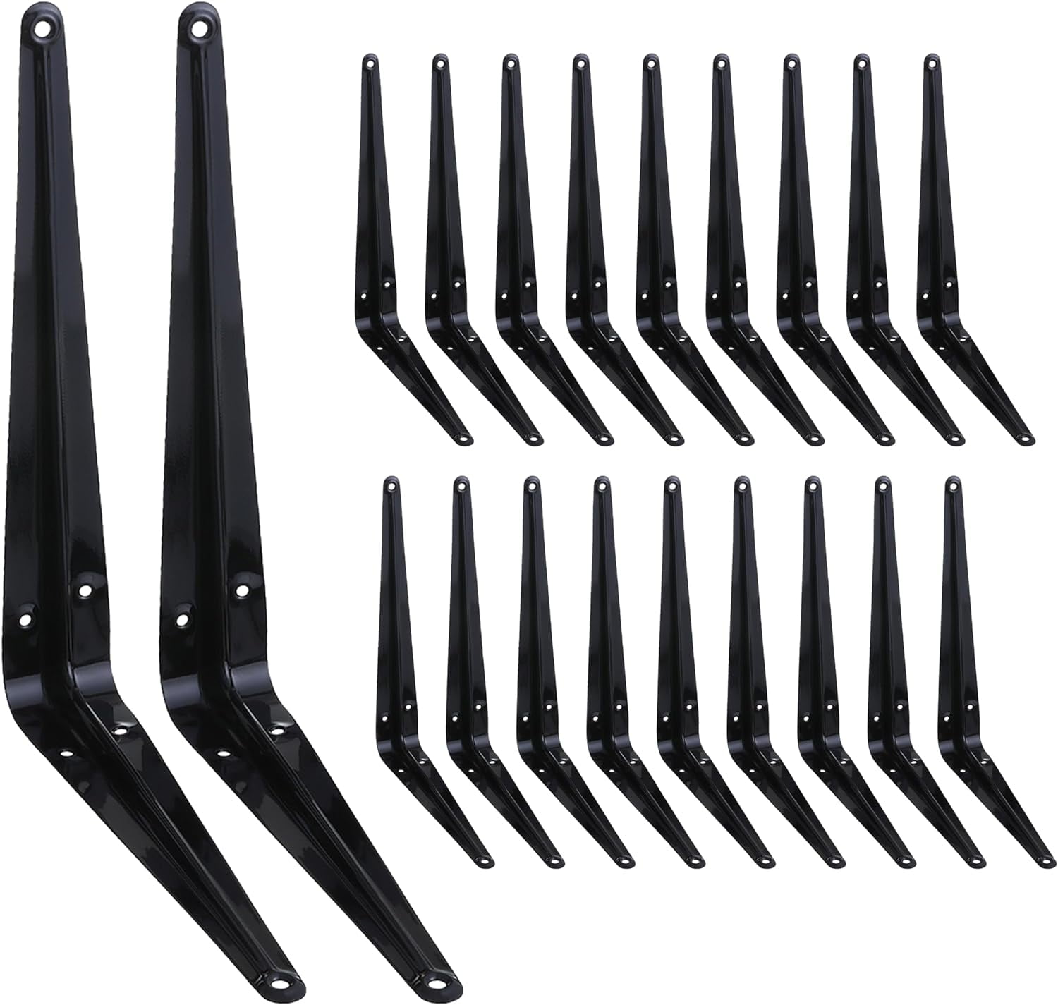 20 Pack Shelf Bracket 12 Inch ,Heavy Duty Shelf Brackets,Floating Shelf Bracket L Brackets,Metal Shelf Brackets for Wall, 12”L x 10”H x1.8”W