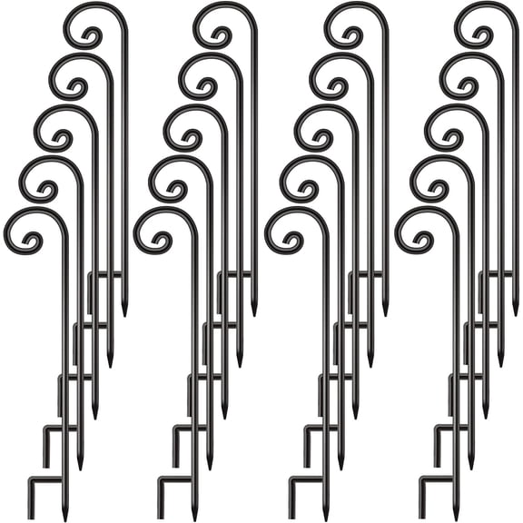 20 Pack Shepherd Hook 35 Inch 1/3 Inch Thick, Thick Iron Curled Hook for Hanging Bird Feeders, Plant Hangers, Flower Basket, Lanterns, Weddings,Spring,Summer