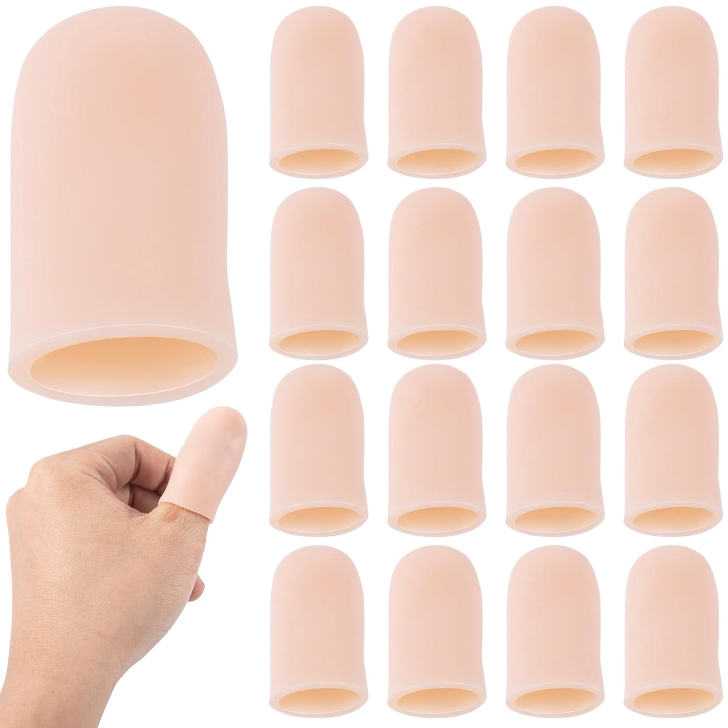 20 Pack Silicone Finger Support Protector Caps Gloves Cots Covers ...