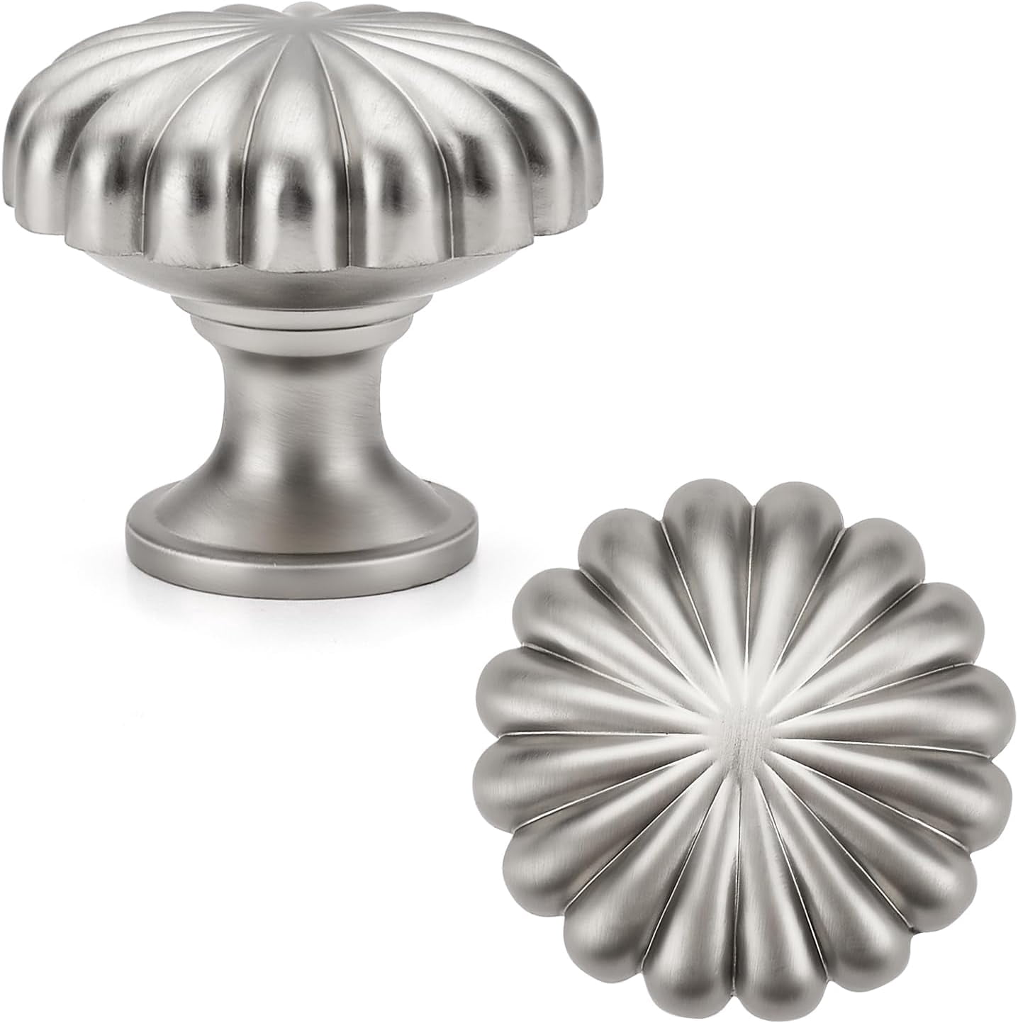 20 Pack Silver Cabinet Knobs, Zinc Alloy Brushed Nickel Drawer Knobs Hardware for Kitchen Cabinets, Dresser and Wardrobe Doors Vintage Dresser Drawer Pulls
