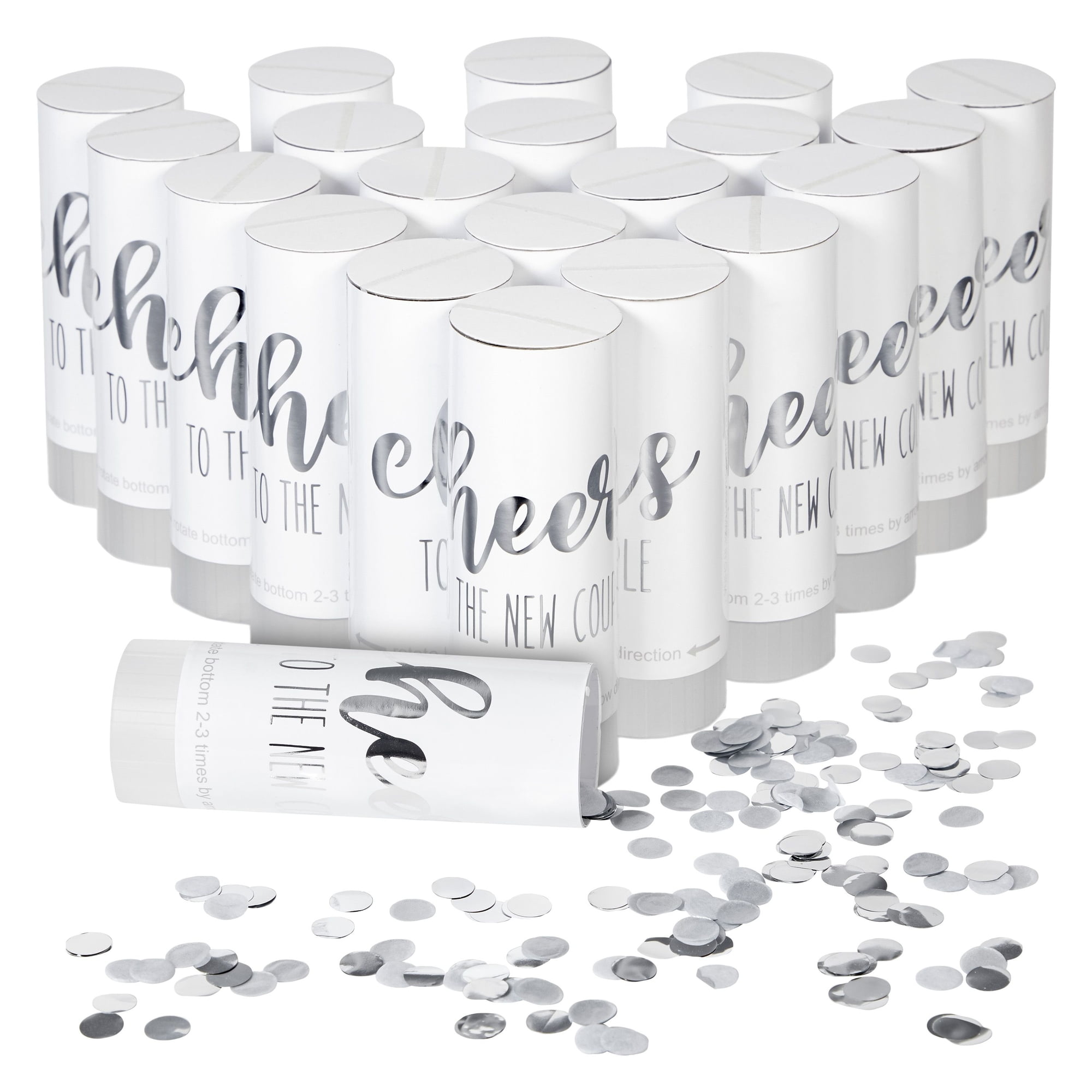 20 Pack Silver Foil Wedding Confetti Shakers Bulk for Receptions