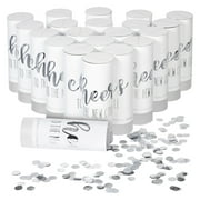 20 Pack Silver Foil Wedding Confetti Shakers Bulk for Receptions, Bridal Shower Party (1.5x4 in)