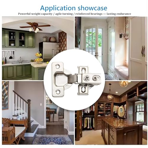 20 Pack Silverline Quiet Soft Close Door Hinges, Face Frame 3/4