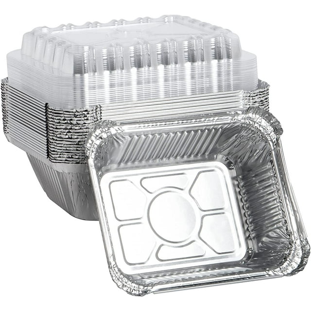 20 Pack Small Aluminum Pans with Lids, 1lb Capacity Disposable Foil