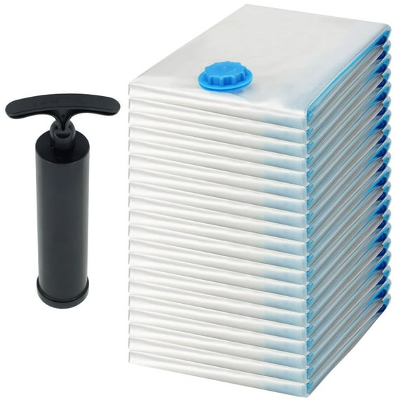 20 Pack Small Felji Space Saver Bags Vacuum Seal Storage Bag Organizer 17x27 inches, 45x70 cm + Free Pump