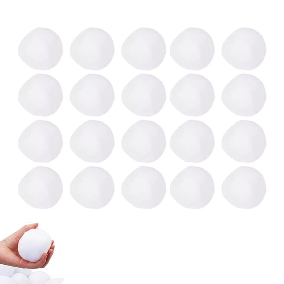20 Pack Snow Balls Indoor,Soft Artificial Snow Toy Balls,Christmas & Winter Holiday Realistic Fake S-Now Toys,for Multiplayer Indoor Outdoor Winter Game Christmas Decor Present DIY Kit
