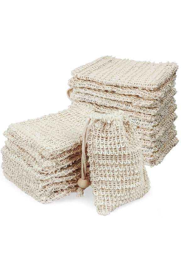 20 Pack Soap Bag,Natural Sisal Soap Saver,Soap Exfoliating Bag,Mesh Soap Bag for Bath & Shower Use