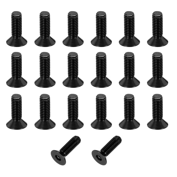 20 Pack Socket Head Screws, M3x10mm Aluminum Alloy Countersunk Head Hex Socket Screws Hardware Hexagon Flat Head Bolts for Model Accessories, Black