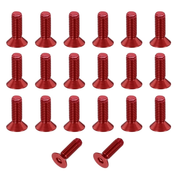 20 Pack Socket Head Screws, M3x10mm Aluminum Alloy Countersunk Head Hex Socket Screws Hardware Hexagon Flat Head Bolts for Model Accessories, Red