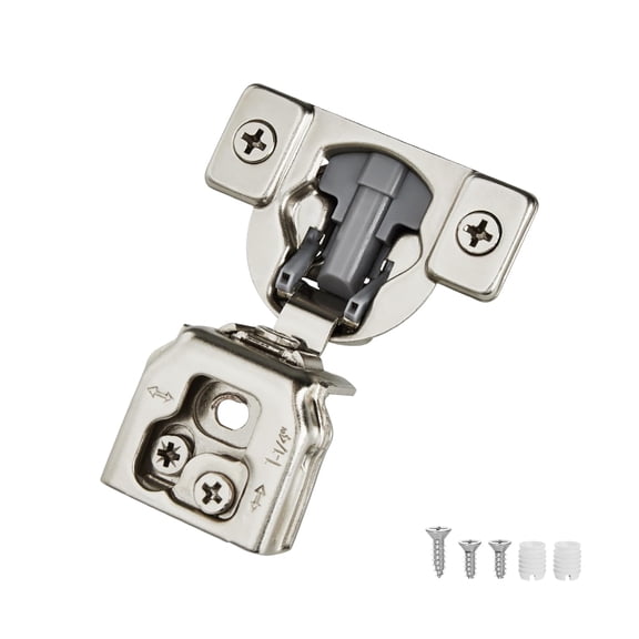 20 Pack Soft Close Cabinet Hinges for Face Frame Doors, 1/2 Inch Overlay Concealed Hinges, 105° 3-Way Adjustable, 35mm Cup, Nickel Finish with Screws