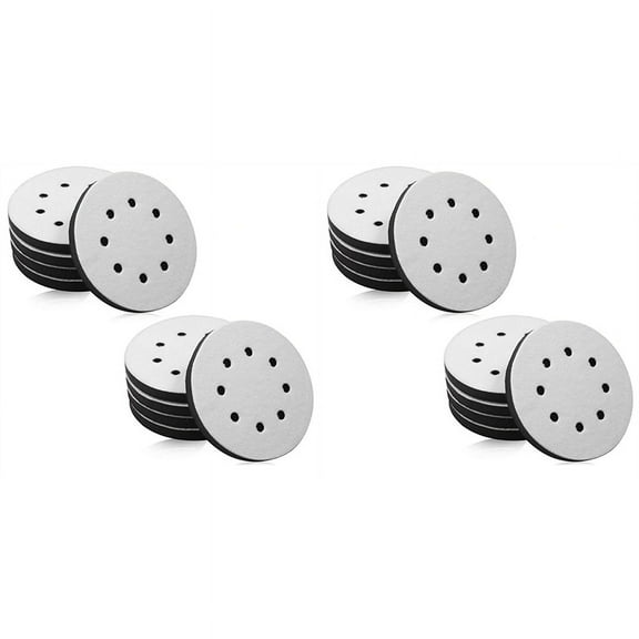 20 Pack Soft Density Interface Pads 5 Inch 8 Holes Hook and Loop Sponge Cushion Buffer Backing Pad Foam Interface Pads,20 x Hook and loop soft sponge cushions,Black