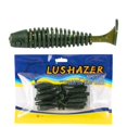 thumbnail image 1 of 20-Pack Soft Fishing Lures, 1.8" T-Tail Lures with Screw Thread, Soft Worms for Micro Jigging, Ideal for Trout, Bass, Red Eye, Tilapia (Black), 1 of 2
