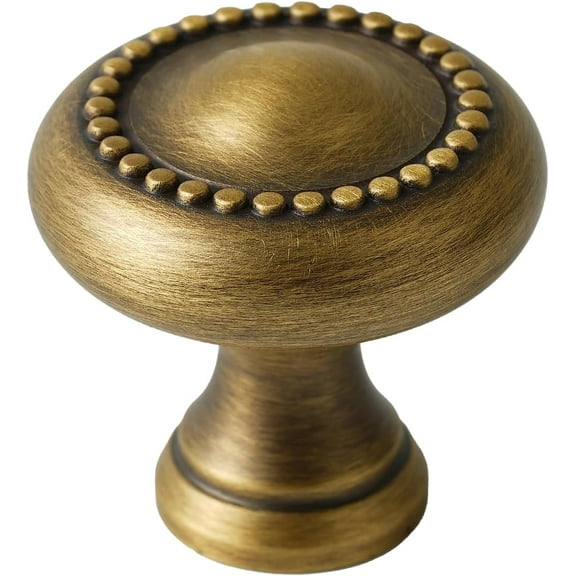20 Pack Solid Brass Cabinet Knob 1-3/16" (30mm) Diameter Drawer Knob Cabinet Hardware Handle Antique Brass Kitchen Cabinet Knob Brass Bathroom Fixture Knob