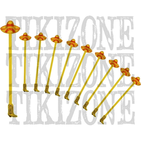 20 Pack Sombrero Cocktail/Drink Stirrer Sticks with Cowboy Boot Bottoms