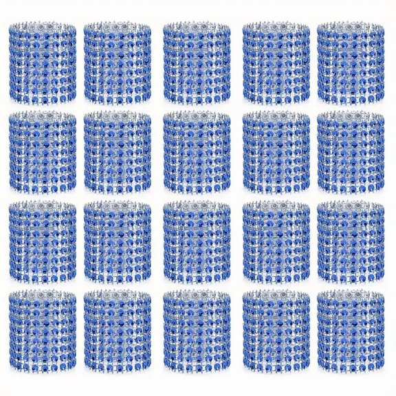 20 Pack Sparkling Rhinestone Napkin Rings for Elegant Dining and Special Occasions