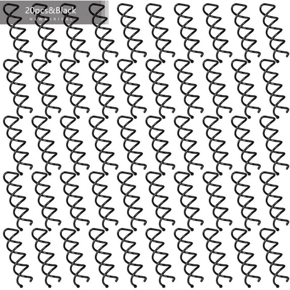 20 Pack Spiral Hair Pins, Spin Pins, Spiral Bobby Pins - Non-scratched Rounded Tips for DIY Hair Style, Christmas Gifts for Women(Black)