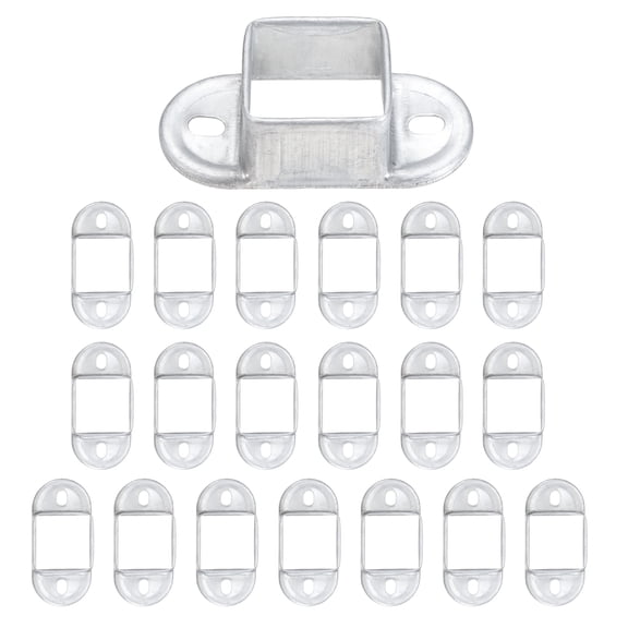 20 Pack Square Post Flange Base, Fits 1-1/4" x 1-1/4" Square Tube Galvanized Steel Wall Mount Rail End Bracket Square Base Connector for Deck Fence Mounting