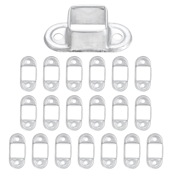 20 Pack Square Post Flange Base, Fits 1" x 1" Square Tube Galvanized Steel Wall Mount Rail End Bracket Square Base Connector for Deck Fence Mounting