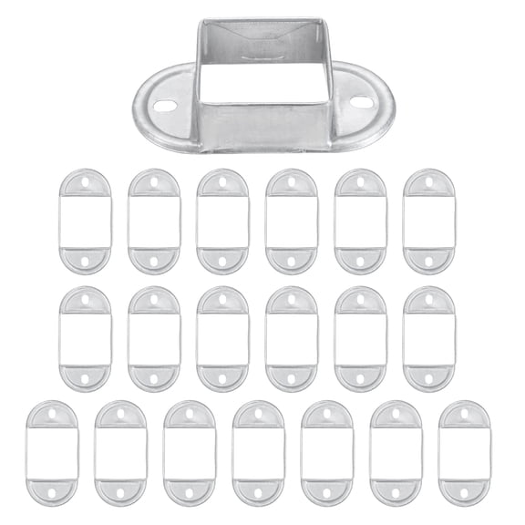 20 Pack Square Post Flange Base, Fits 2" x 2" Square Tube Galvanized Steel Wall Mount Rail End Bracket Square Base Connector for Deck Fence Mounting
