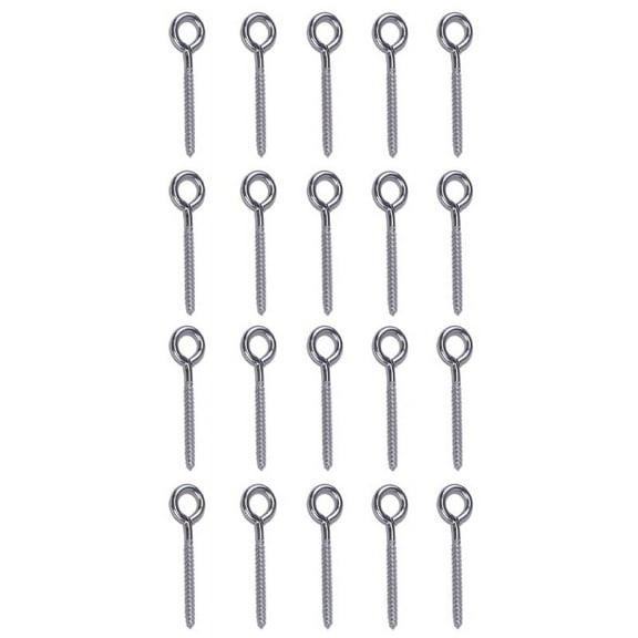 20 Pack Stainless Steel Eye Shape Screws Metal Hook Wood Terminal Ring Eyelet Hooks Self Tapping M6