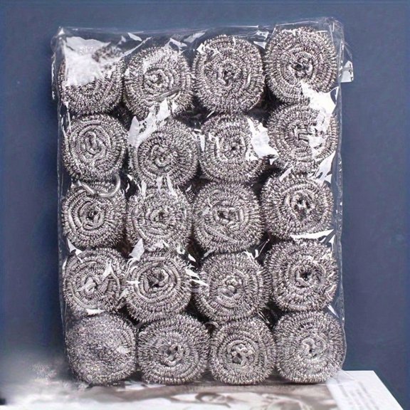 20-Pack Stainless Steel Wire Ball Cleaning Brushes Durable Rust-Resistant Copper Filament Scouring Pads | Industrial Kitchen, Floor & Toilet Shine Restoration Tool