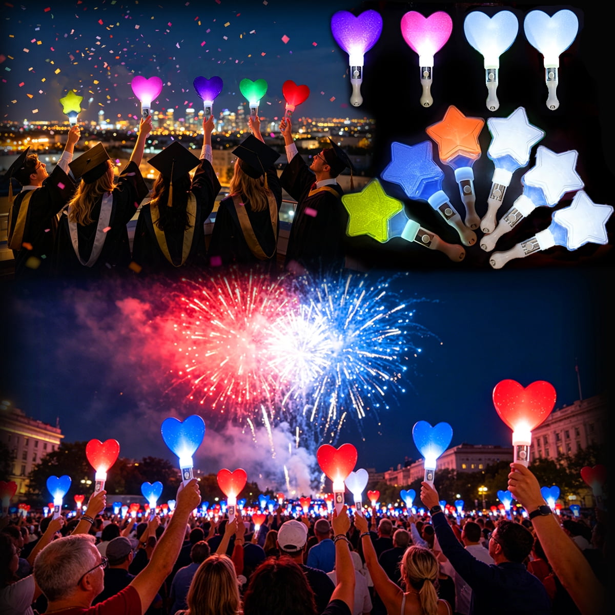 20-Pack Star Glow Sticks, LED Party Favors for Valentine‘s, Wedding, Prom, Birthday, Concert