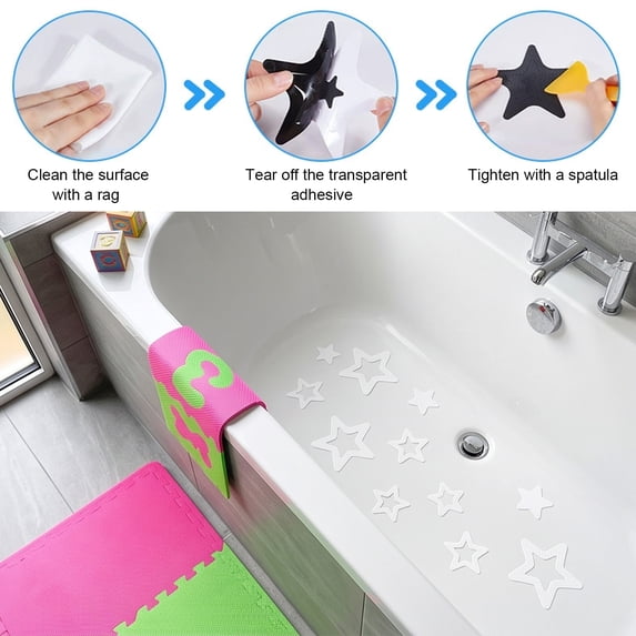 20 Pack Star Shaped Non-Slip Bathtub Stickers Strong Adhesive Tile Decals for Bathroom Safety Decor(White)