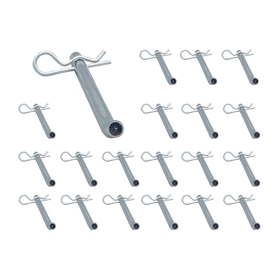 (20 Pack) Steel Hitch Pin with Box End 1/2" x 4-7/8" Usable Length, with Clip