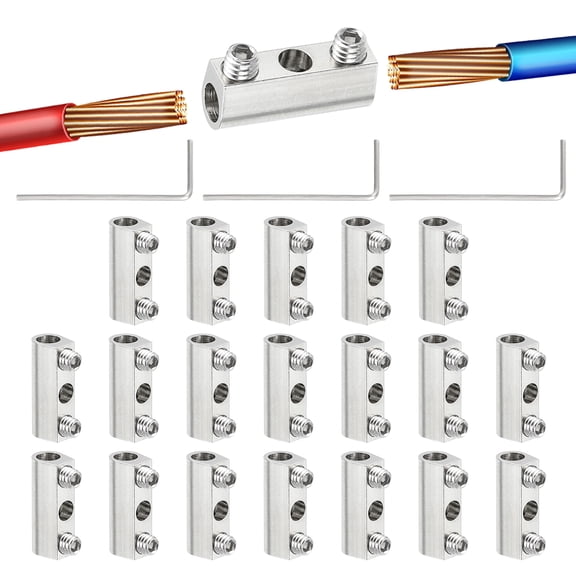 20 Pack Steel Wire Rope Cable Clamp M3 Wire Rope Clips with Screw Silver Tone