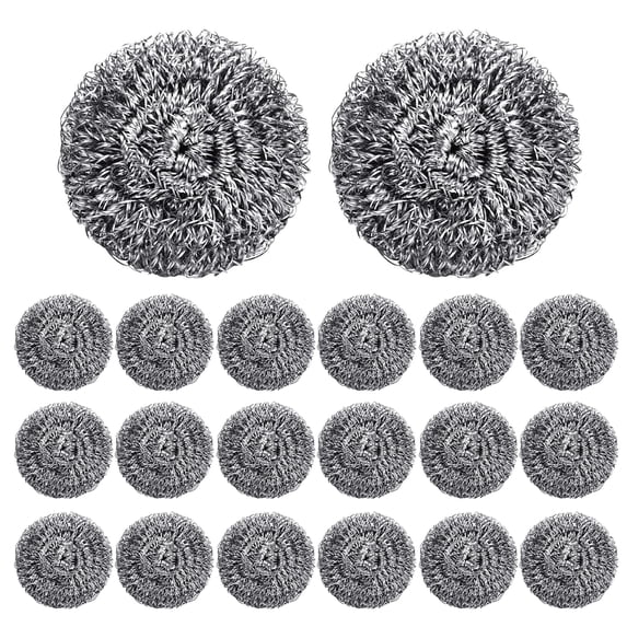 20 Pack Steel Wool Scrubber for Kitchen Cleaning, 2.6 Inch Stainless Steel Scrubber Pads, Metal Scrubber for Dishes, Pots, Pans, Ovens, Grills & Sinks