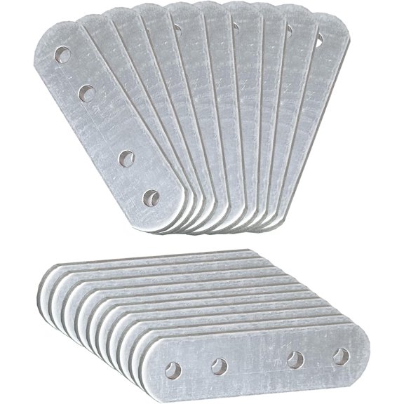 20 Pack Straight Flat Metal Connector Plates (2.36" x 0.63") Galvanized Steel Repair & Joining Brackets for Shelves, Furniture, Wood Fixing & DIY Projects