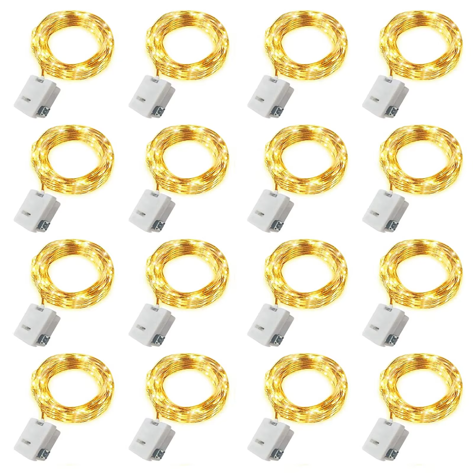 20 Pack String Fairy Lights 39.37/78.74in Silver Copper Wire Battery Powered Decorations Lights For Wedding Party Christmas Decor