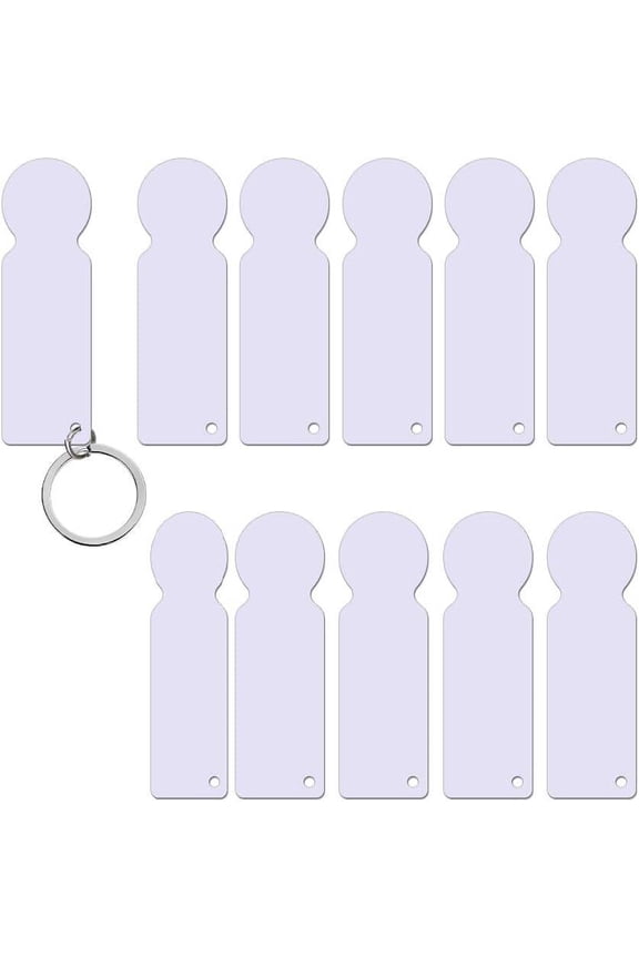 20 Pack Sublimation Blanks Metal Trolley Tokens Supermarket Coin Tags with Keyring DIY Heat Transfer Print for Grocery Shopping Cart (White)