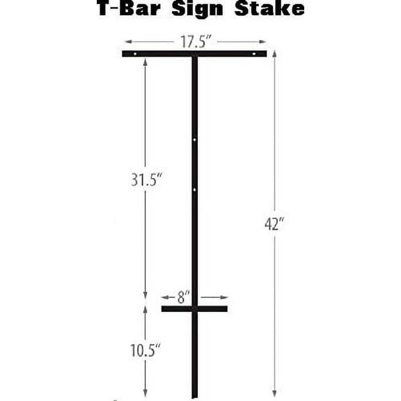 20 Pack T-Bar Sign Stakes 42'', Made in USA, Heavy Duty Metal Stake 42''
