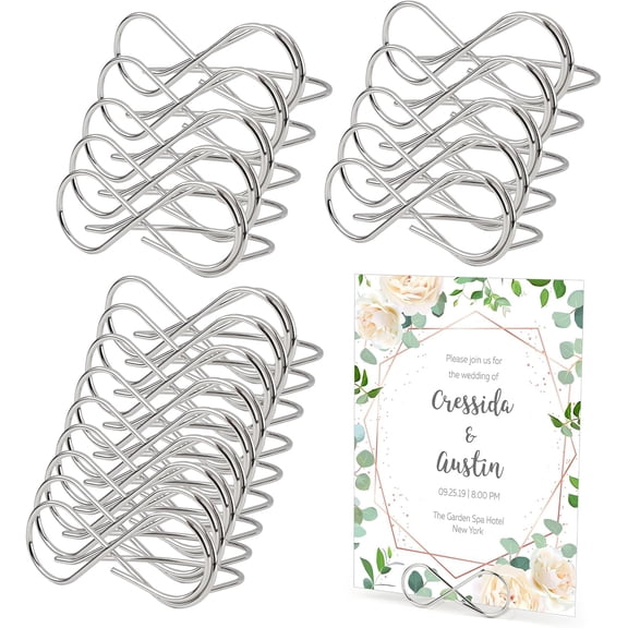 20 Pack Table Number Holders, Wide Base Place Card Holders, Table Number Stands, Table Sign Picture Photo Holder Menu Memo Clip for Centerpieces Wedding Party
