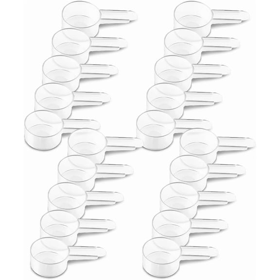 20 Pack Tablespoon Measuring Spoon Set with Short Handle Coffee Scoop - 1 Tablespoon (15 ML) Clear Plastic Scoops for Coffee, Loose Tea, Protein, Spices, Powders, and Other Dry Goods