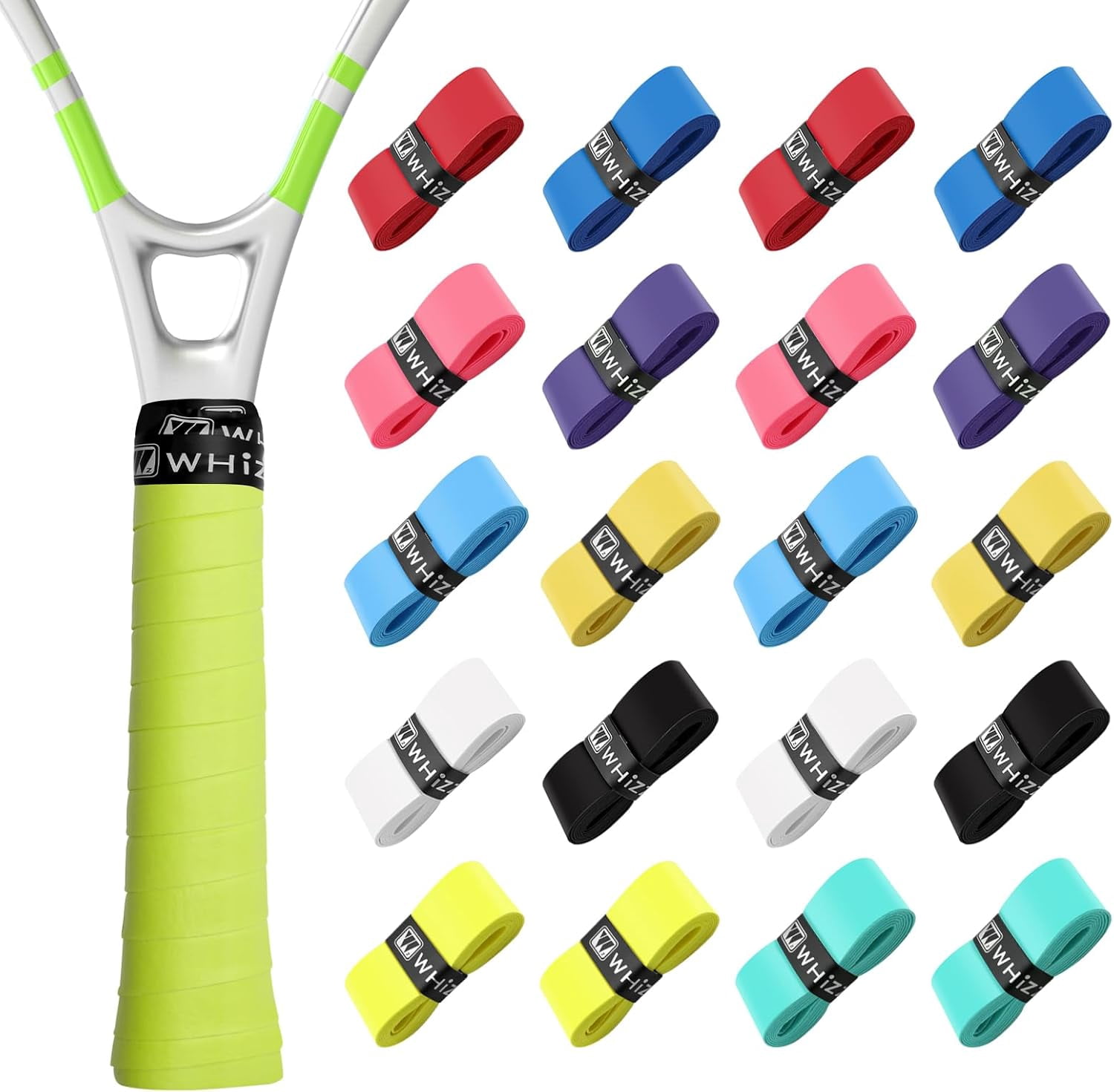 20-Pack Tennis Racket Grip Tape with 10 Sweat-Absorbent Tennis Overgrip Tape Durable and Comfortable Handle Wraps for Enhanced Performance