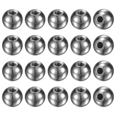 20-Pack Threaded Ball Nut Knobs, M4x12mm Carbon Steel Female Thread Ball Nut Cap For Lighting Fixtures/Machinery/DIY, [Chrome Tone