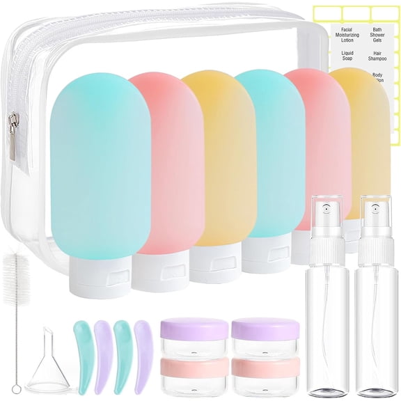 20 Pack Travel Bottles Set for Toiletries, TSA Approved Leak Proof Travel Size Containers Kit Portable Refillable Travel Accessories for Shampoo Conditioner Lotion Liquids (Multicolor B)