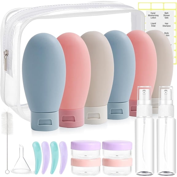 20 Pack Travel Bottles Set for Toiletries, TSA Approved Leak Proof Travel Size Containers Kit Portable Refillable Travel Accessories for Shampoo Conditioner Lotion Liquids (Multicolor A)