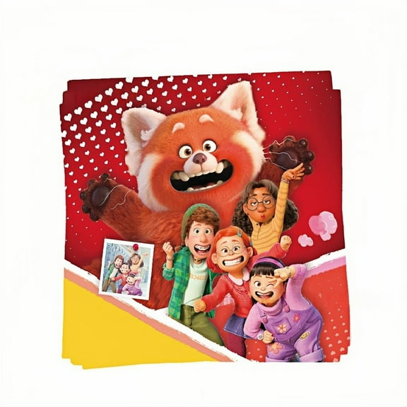 20-Pack Turning Red Cute Anime Cartoon Paper Napkins, 6.5x6.5cm Small Square Disposable Tissues for Party Tableware, Birthday, Kawaii Decoration & Snack Servings