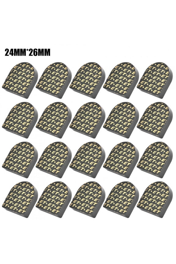 20-Pack U-Shape Shoe Repair Kit, 24MMx26MM, Durable High Heel Replacement Accessories Black TPU Heel Tips