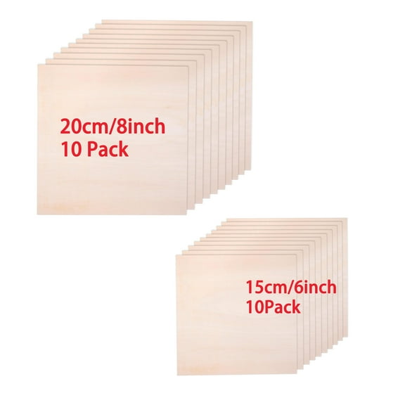 20 Pack Unfinished Plywood Crafts 6 Inch 8 Inch Wood Slices for Painting, Engraving, DIY Project, Classroom Party Supplies Wall Decor